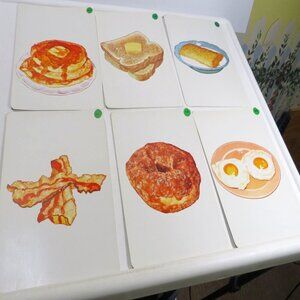 Peabody 60s FOOD Breakfast (6) cards Vintage Artwork